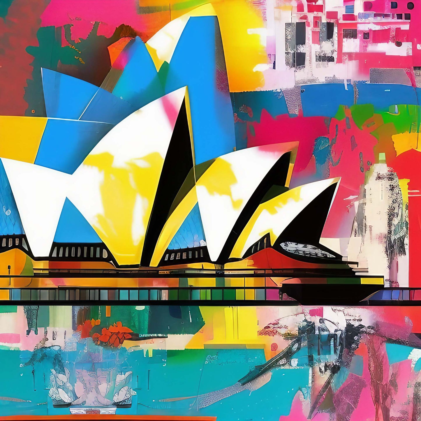 Sydney - Opera House - Wandbild in der Stilrichtung der Pop-Art