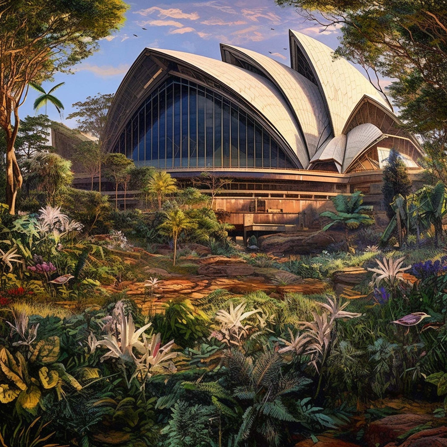 Urbanisto - Sydney Opera House - Wandbild in der Stilrichtung Urban Jungle