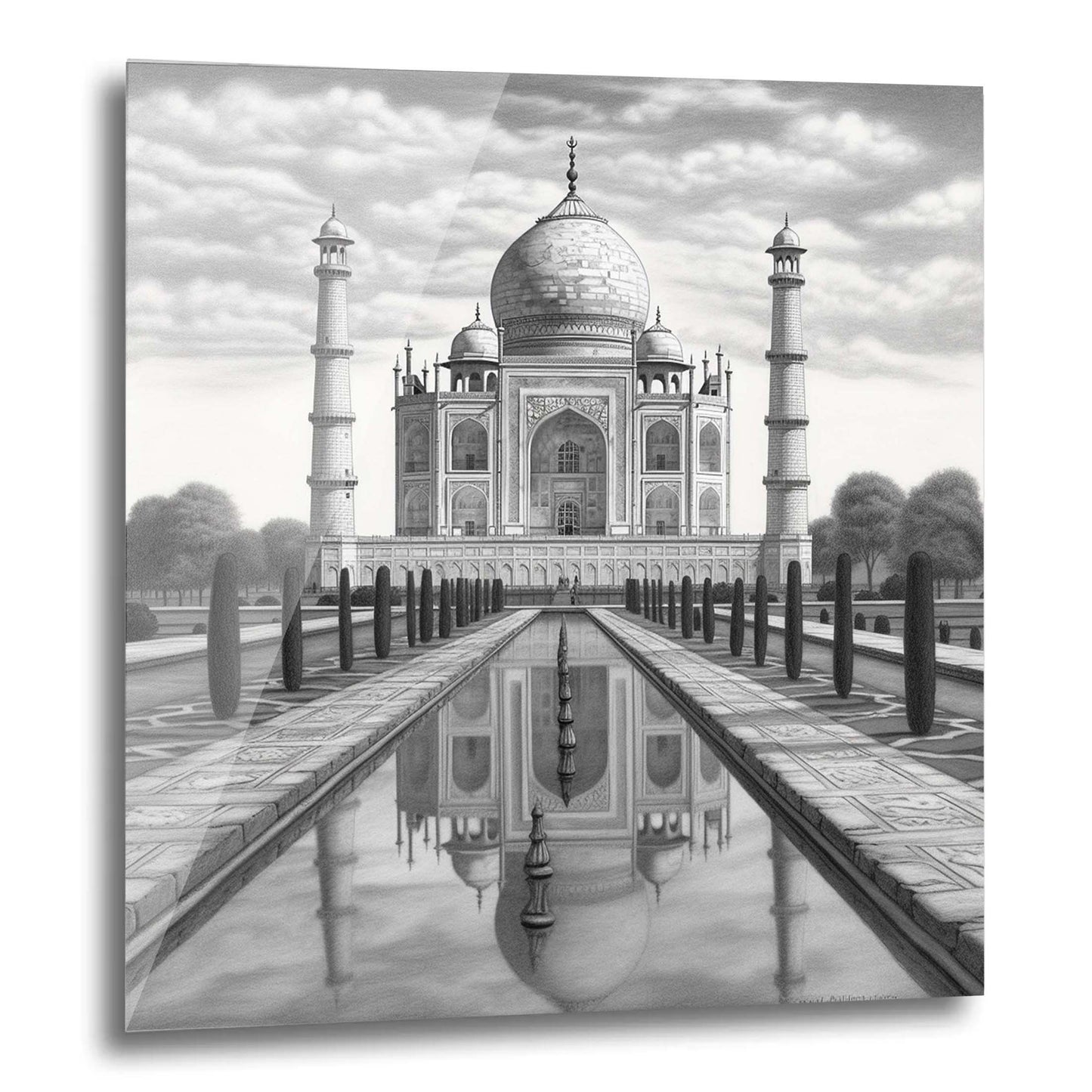 Taj Mahal - Wandbild in der Stilrichtung einer Zeichnung