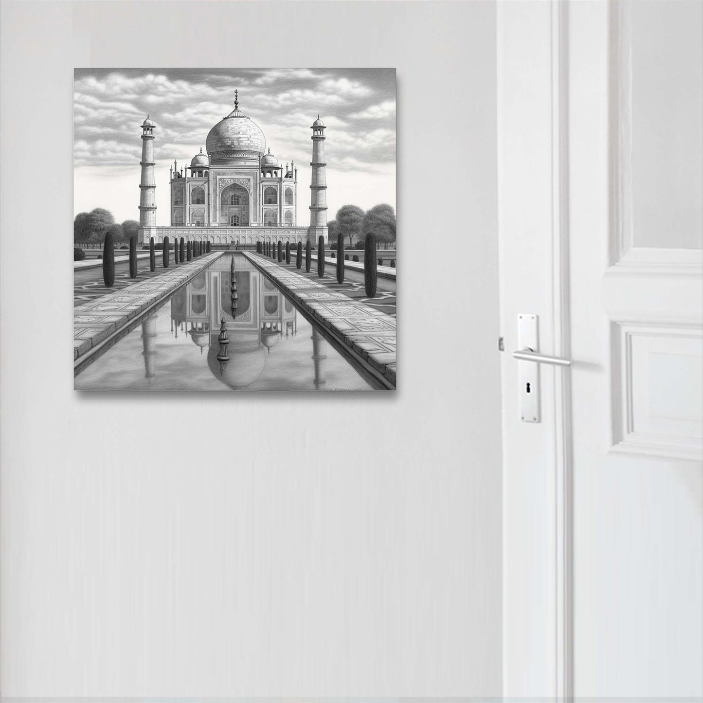 Taj Mahal - Wandbild in der Stilrichtung einer Zeichnung