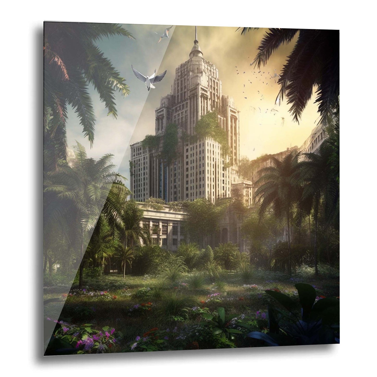 Warschau Kulturpalast - Wandbild in der Stilrichtung Urban Jungle