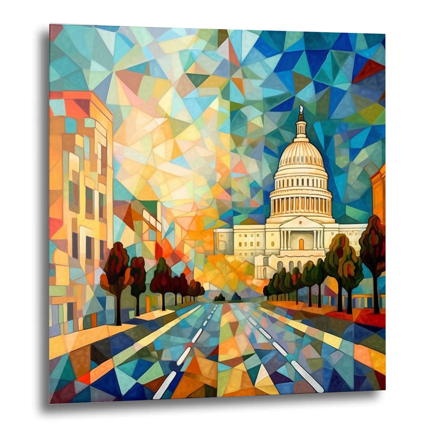 Washington Kapitol - Wandbild in der Stilrichtung des Expressionismus