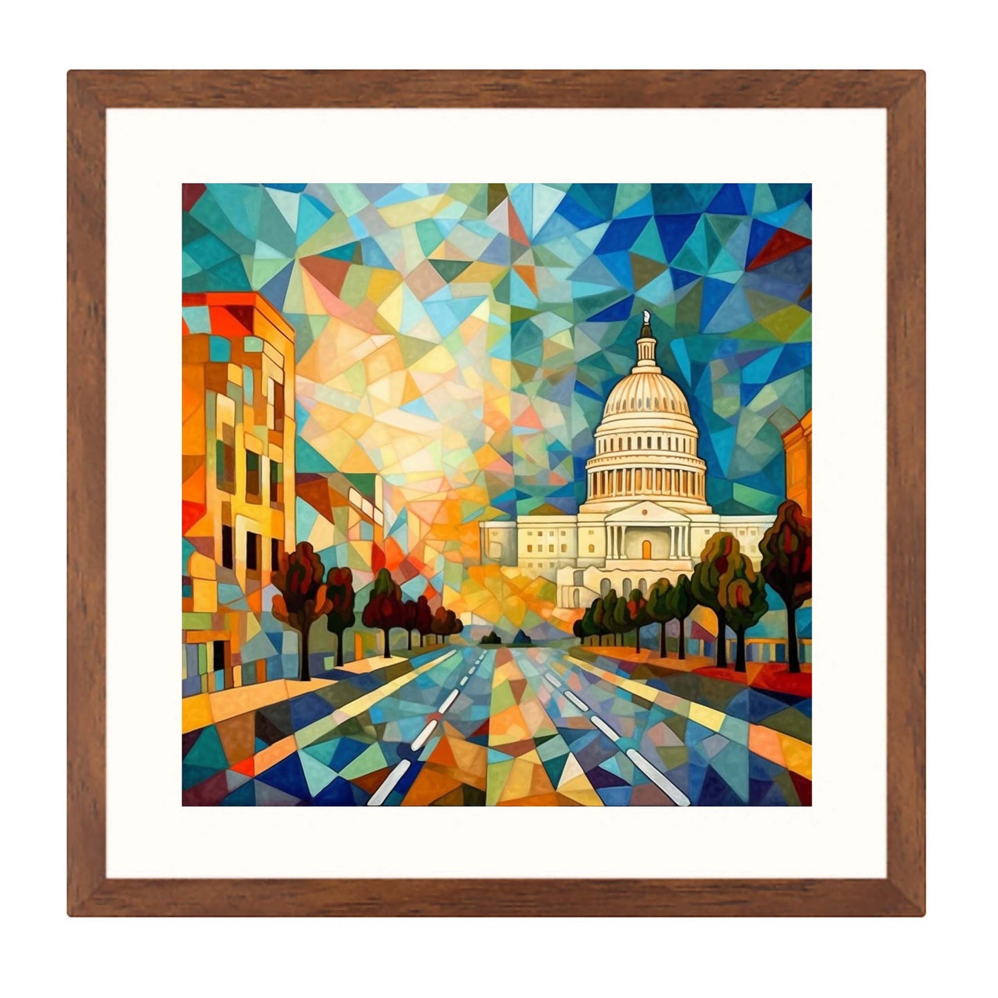Washington Kapitol - Wandbild in der Stilrichtung des Expressionismus