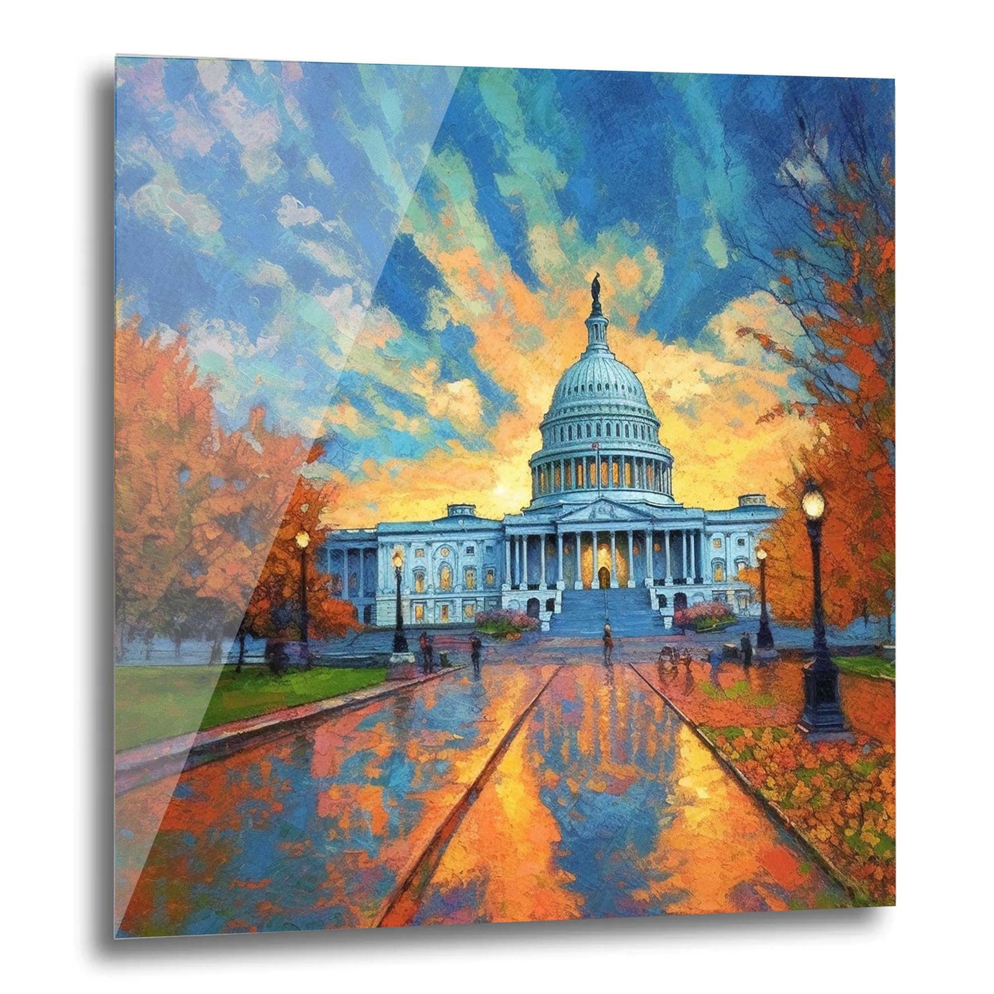 Washington Kapitol - Wandbild in der Stilrichtung des Impressionismus