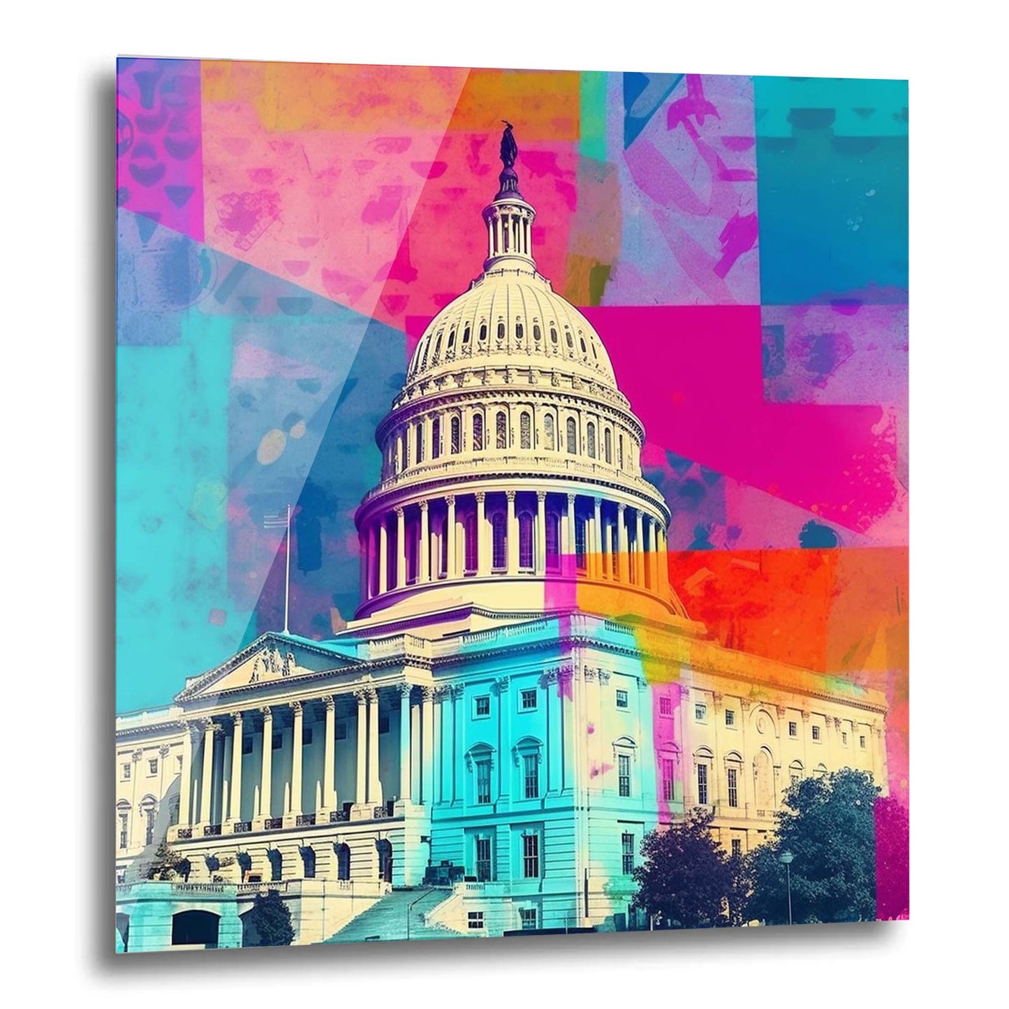 Washington Kapitol - Wandbild in der Stilrichtung der Pop-Art