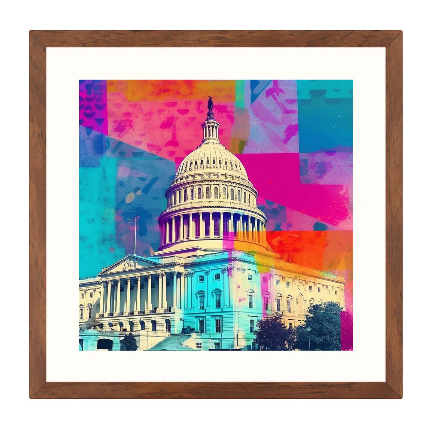 Washington Kapitol - Wandbild in der Stilrichtung der Pop-Art