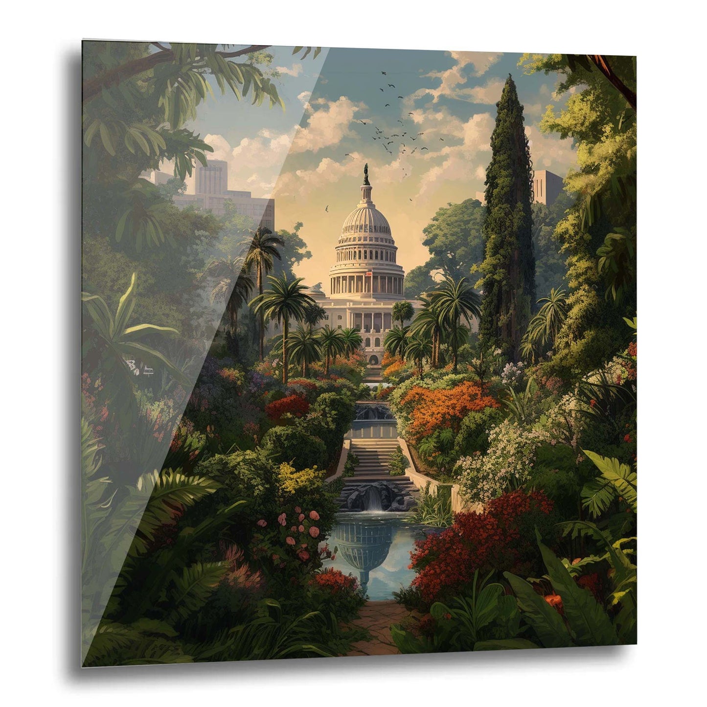 Washington Kapitol - Wandbild in der Stilrichtung Urban Jungle