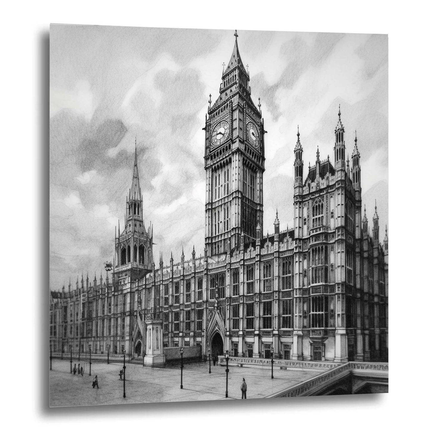 London Westminster Palace - Wandbild in der Stilrichtung einer Zeichnung