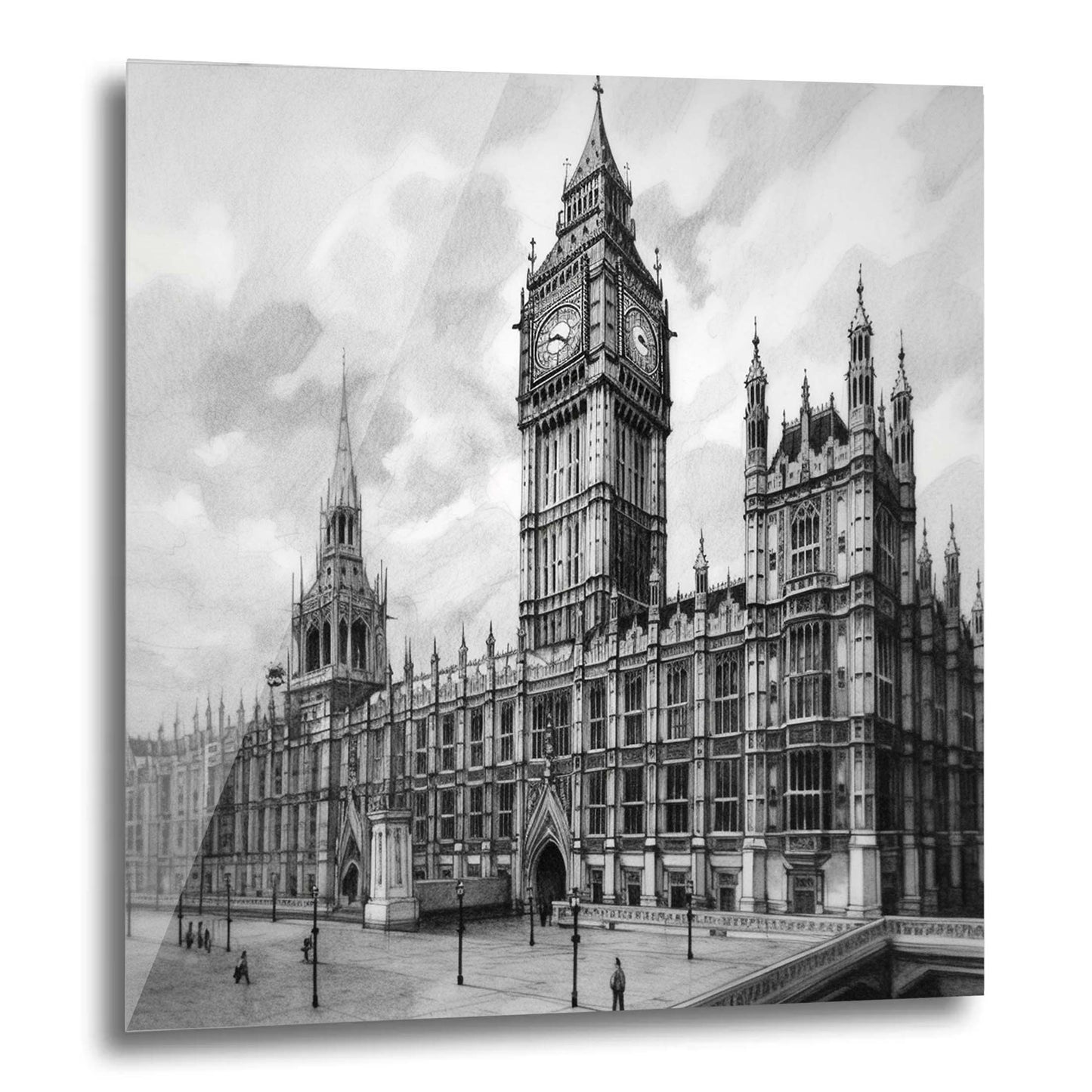 London Westminster Palace - Wandbild in der Stilrichtung einer Zeichnung