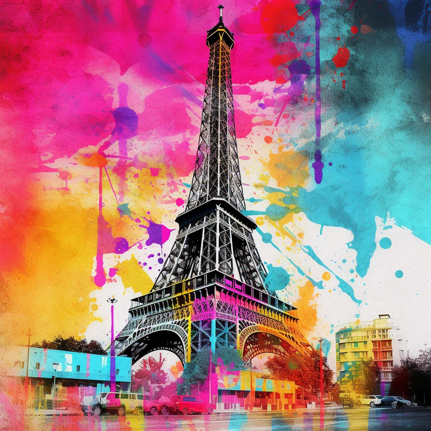 Paris Eiffelturm - Wandbild in der Stilrichtung des Minimalismus