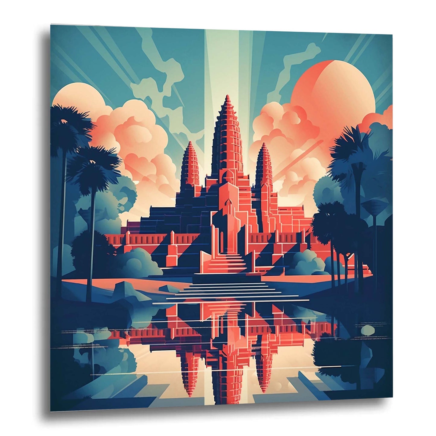 Angkor Wat - Wandbild in der Stilrichtung des Minimalismus