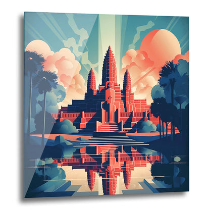 Angkor Wat - Wandbild in der Stilrichtung des Minimalismus