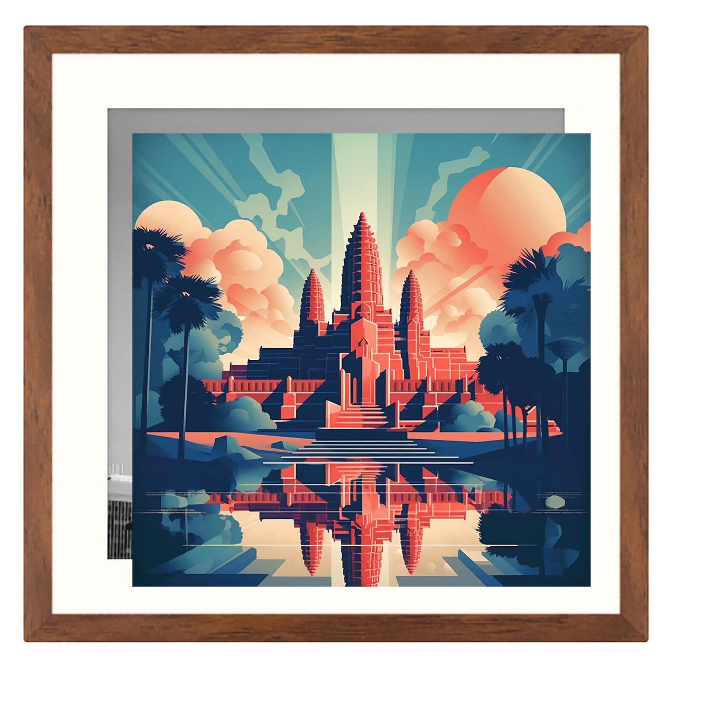 Angkor Wat - Wandbild in der Stilrichtung des Minimalismus