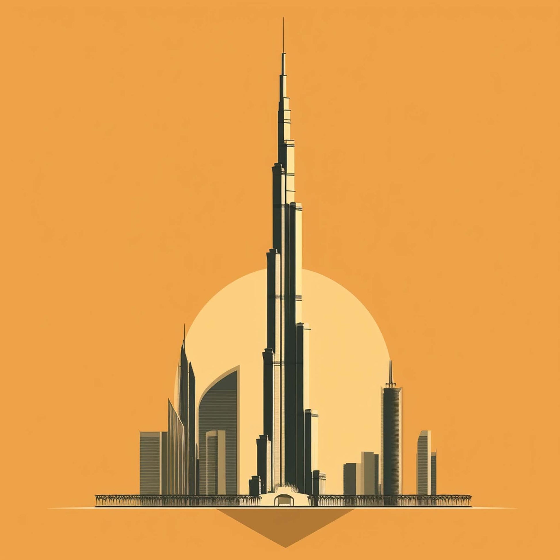 Urbanisto - Dubai Burj Khalifa - Wandbild in der Stilrichtung des Minimalismus