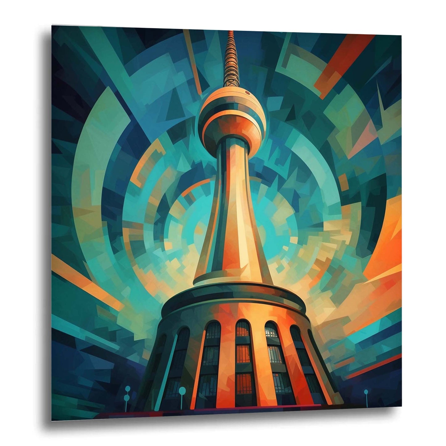 Berlin Fernsehturm - Wandbild in der Stilrichtung des Futurismus