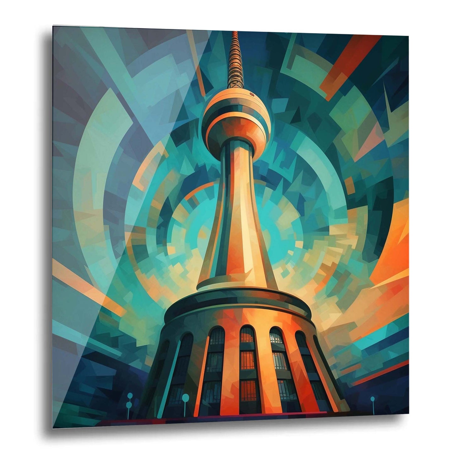 Berlin Fernsehturm - Wandbild in der Stilrichtung des Futurismus