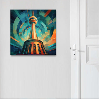 Berlin Fernsehturm - Wandbild in der Stilrichtung des Futurismus