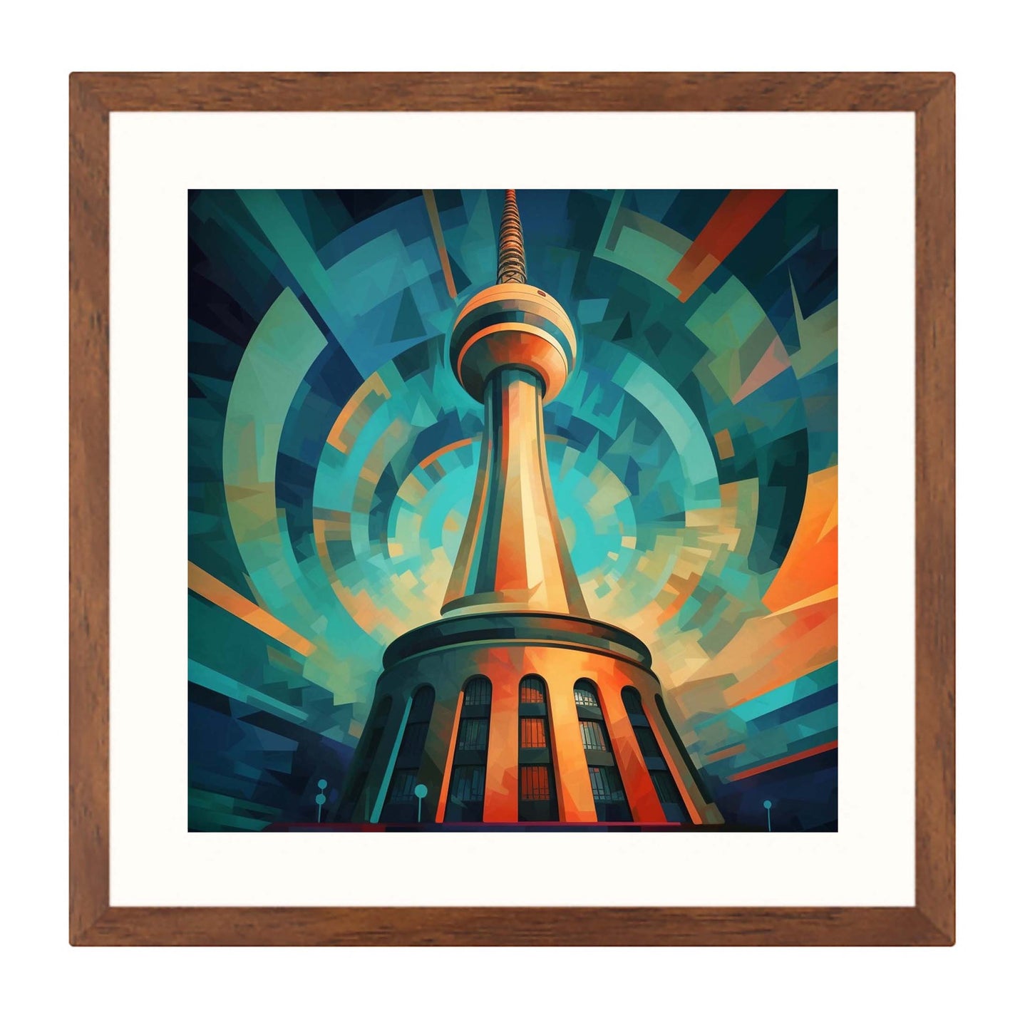 Berlin Fernsehturm - Wandbild in der Stilrichtung des Futurismus