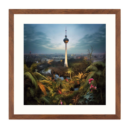 Berlin Fernsehturm - Wandbild in der Stilrichtung Urban Jungle