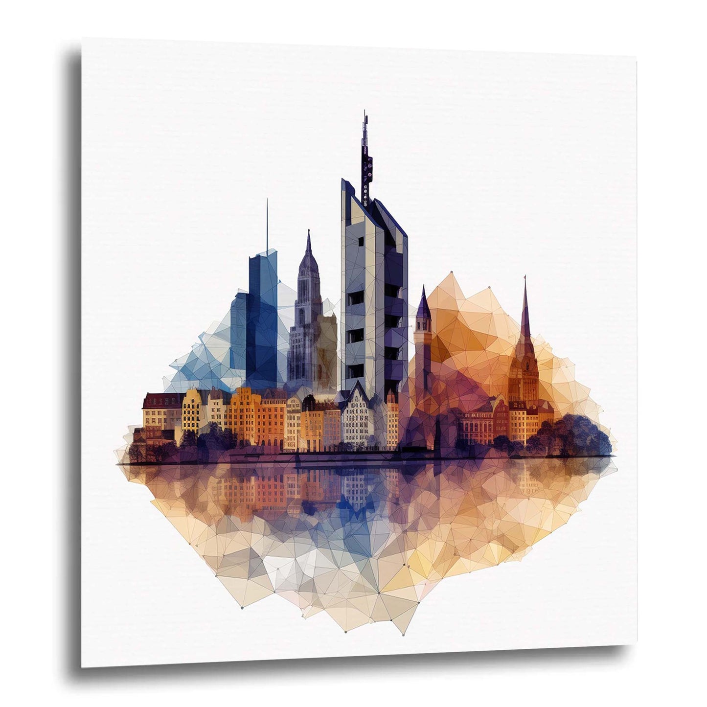Frankfurt Skyline - Wandbild in der Stilrichtung des Minimalismus