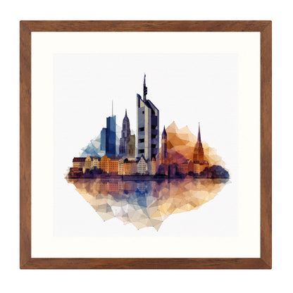 Frankfurt Skyline - Wandbild in der Stilrichtung des Minimalismus