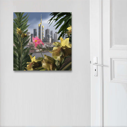 Frankfurt Skyline - Wandbild in der Stilrichtung Urban Jungle