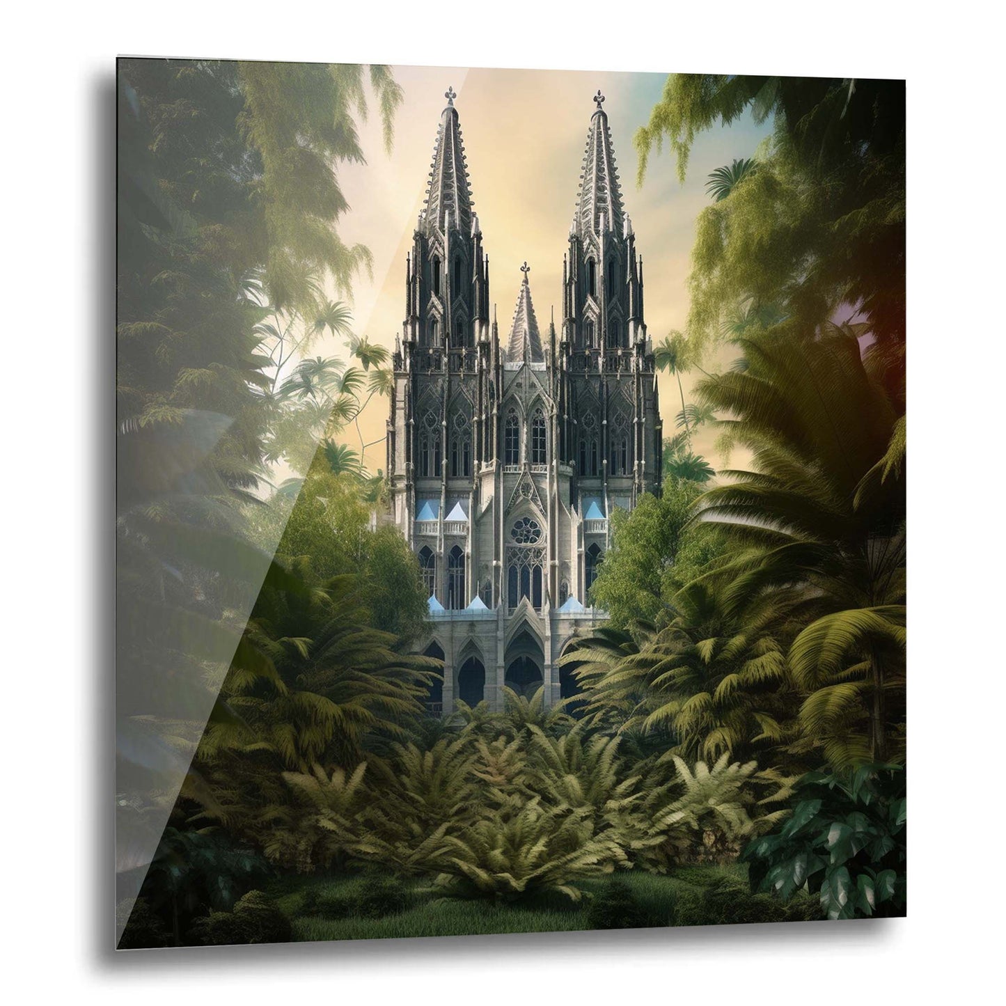 Kölner Dom - Wandbild in der Stilrichtung Urban Jungle