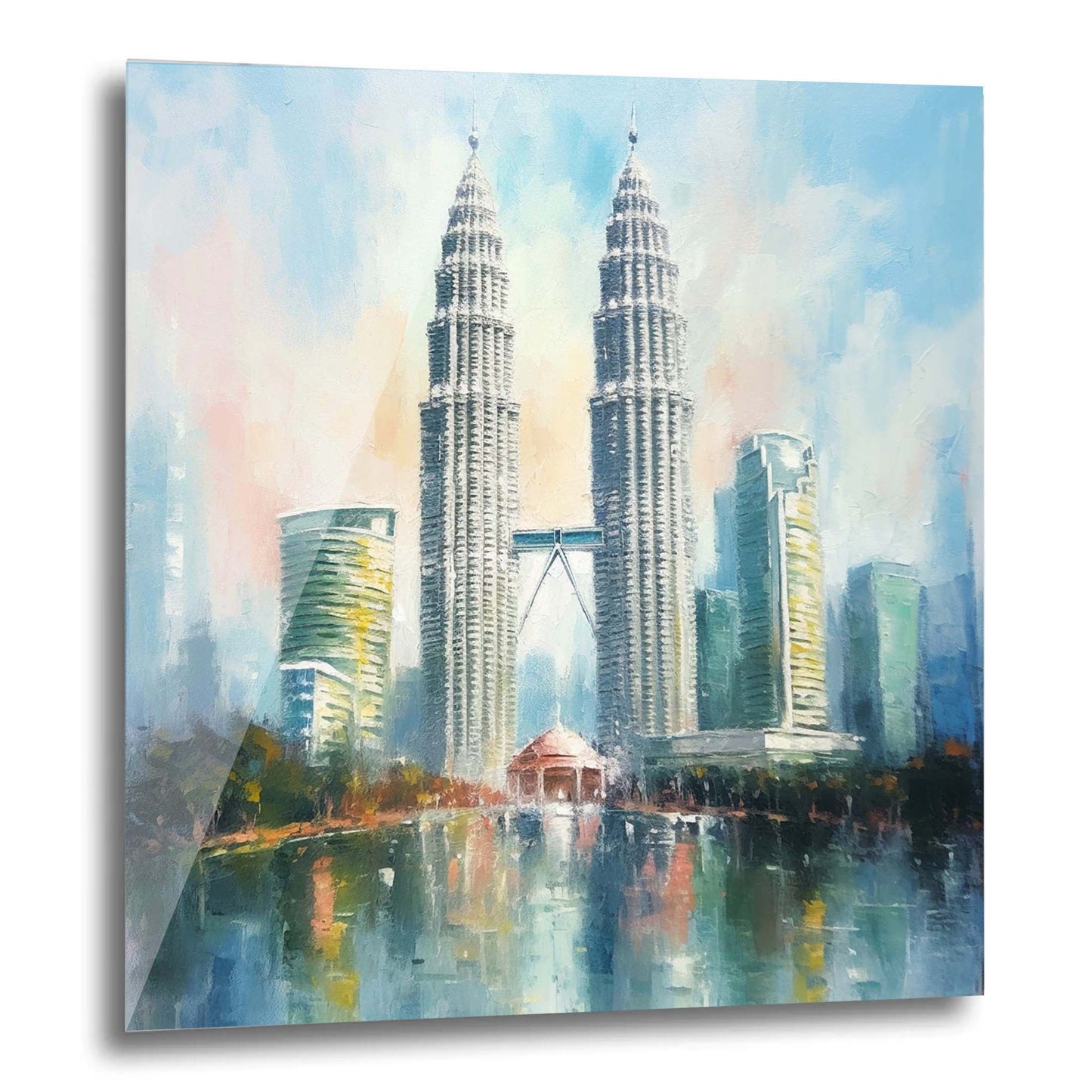 Petronas Towers Kuala Lumpur - Wandbild in der Stilrichtung des Impressionismus