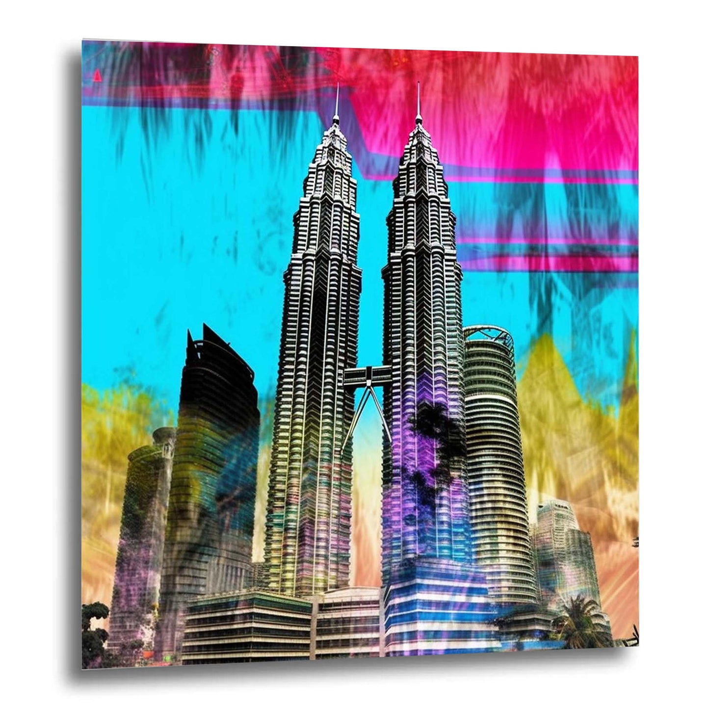 Petronas Towers Kuala Lumpur - Wandbild in der Stilrichtung der Pop-Art