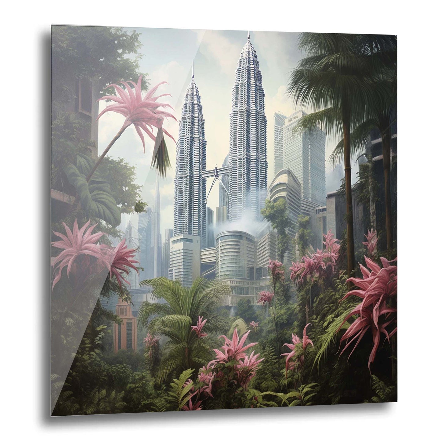 Petronas Towers Kuala Lumpur - Wandbild in der Stilrichtung Urban Jungle