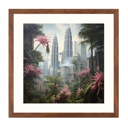 Petronas Towers Kuala Lumpur - Wandbild in der Stilrichtung Urban Jungle