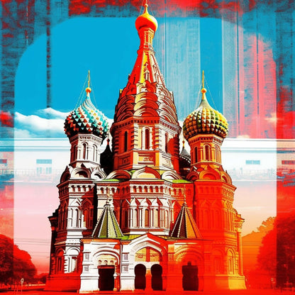 Moskau Kreml - Wandbild in der Stilrichtung der Pop-Art