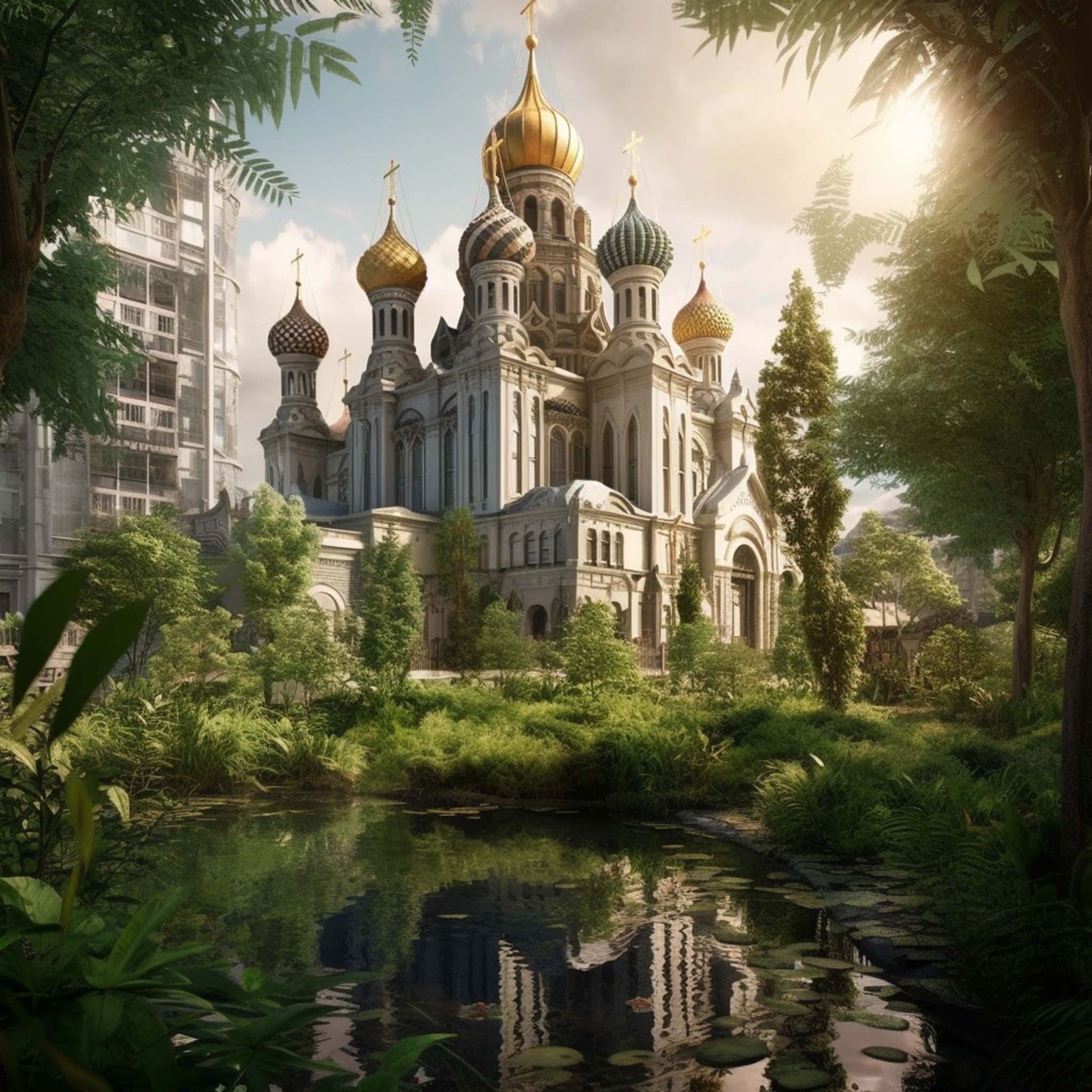 Urbanisto - Moskau Kreml - Wandbild in der Stilrichtung Urban Jungle