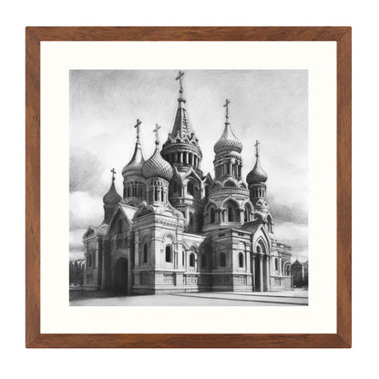 Moskau Kreml - Wandbild in der Stilrichtung einer Zeichnung