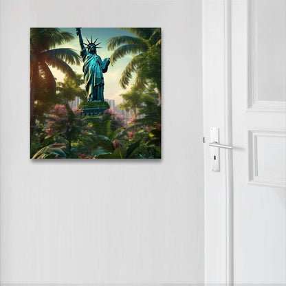 New York Freiheitsstatue - Wandbild in der Stilrichtung Urban Jungle