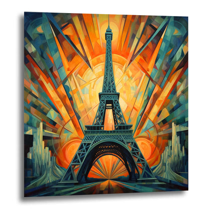 Paris Eiffelturm - Wandbild in der Stilrichtung des Futurismus