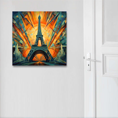 Paris Eiffelturm - Wandbild in der Stilrichtung des Futurismus