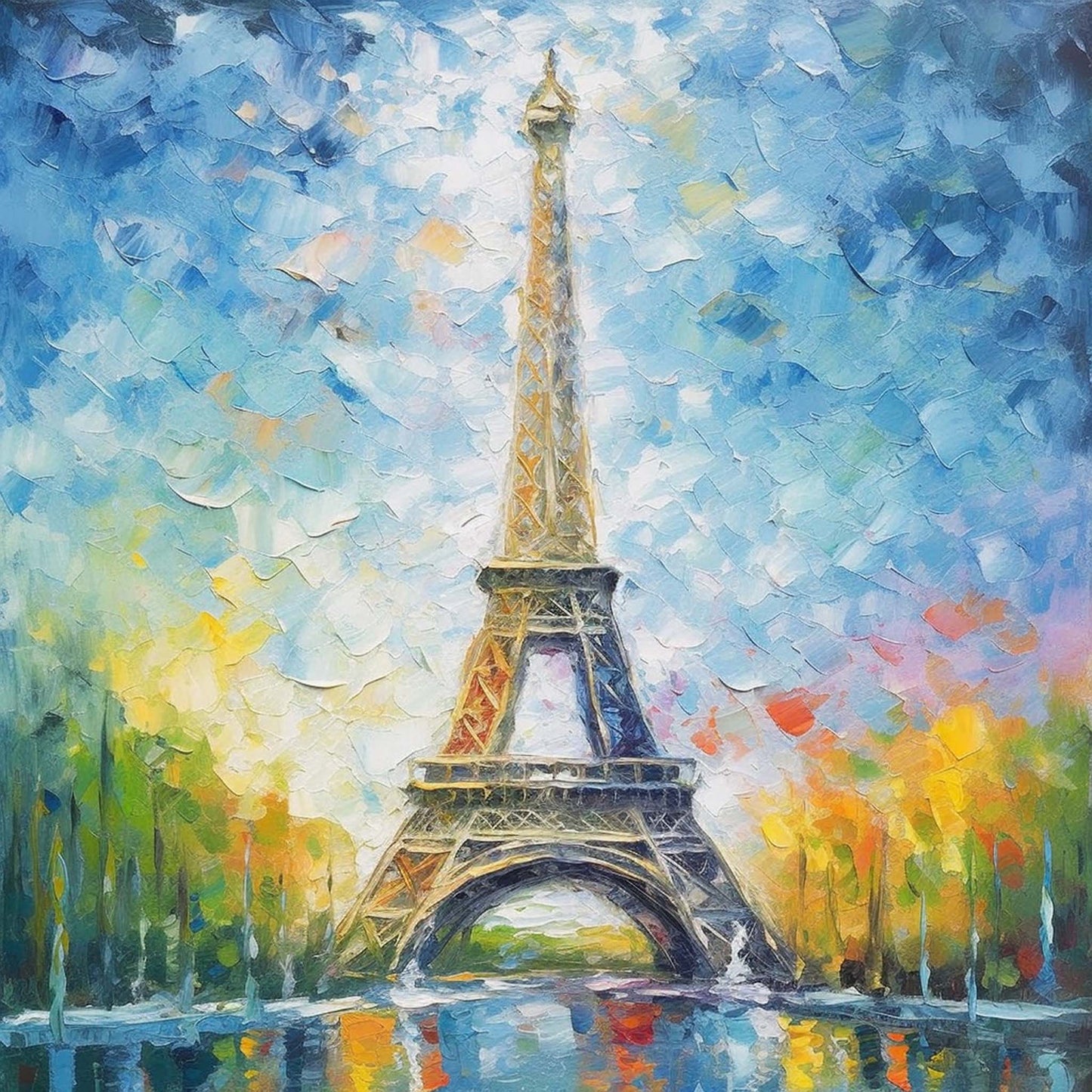 Urbanisto - Paris Eiffelturm - Wandbild in der Stilrichtung des Impressionismus