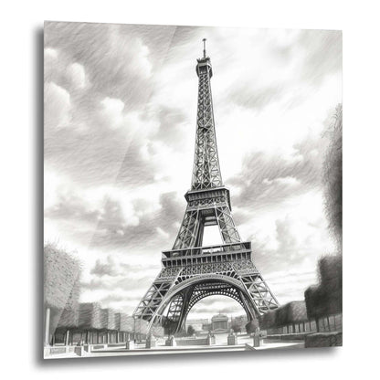 Paris Eiffelturm - Wandbild in der Stilrichtung einer Zeichnung