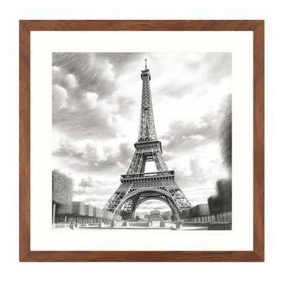 Paris Eiffelturm - Wandbild in der Stilrichtung einer Zeichnung