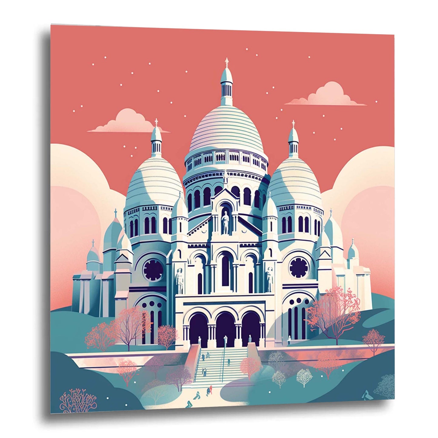 Paris Sacre Coeur - Wandbild in der Stilrichtung des Minimalismus