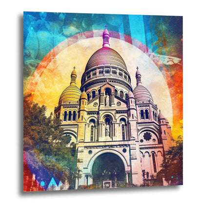Paris Sacre Coeur - Wandbild in der Stilrichtung der Pop-Art