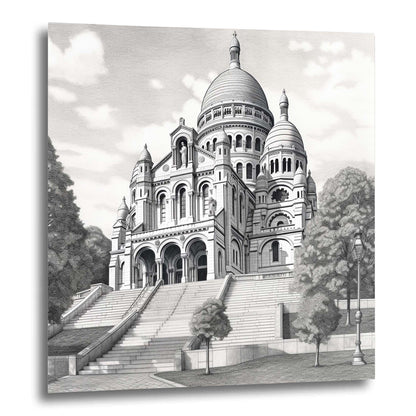 Paris Sacre Coeur - Wandbild in der Stilrichtung einer Zeichnung