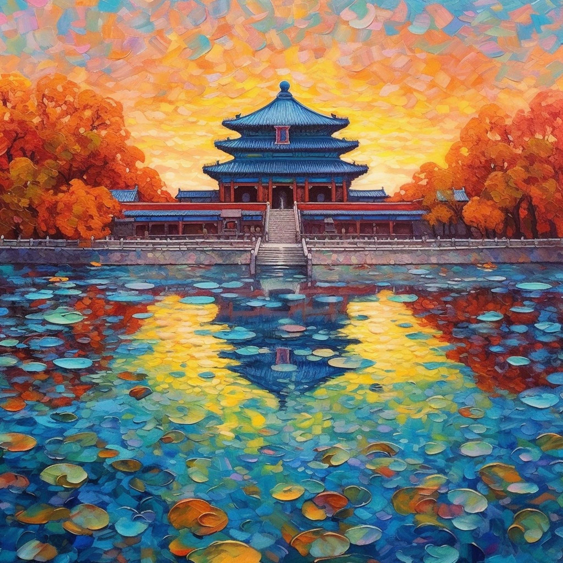 Urbanisto - Peking Verbotene Stadt - Wandbild in der Stilrichtung des Impressionismus