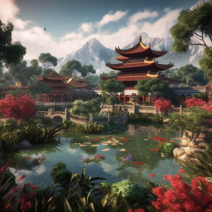 Urbanisto - Peking Verbotene Stadt - Wandbild in der Stilrichtung Urban Jungle
