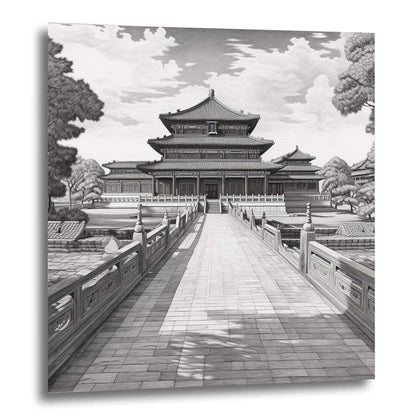 Peking Verbotene Stadt - Wandbild in der Stilrichtung einer Zeichnung