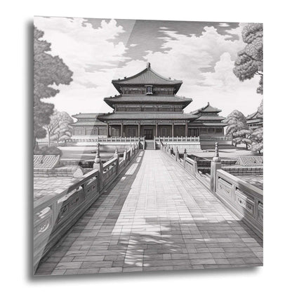 Peking Verbotene Stadt - Wandbild in der Stilrichtung einer Zeichnung