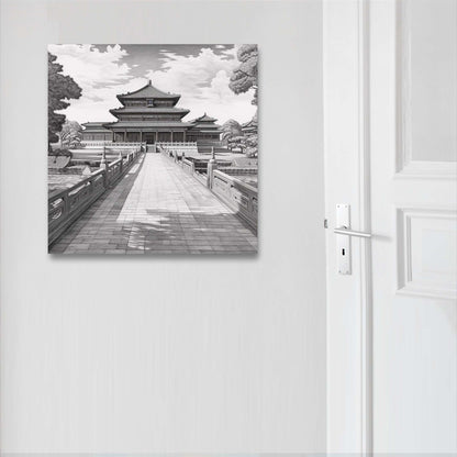 Peking Verbotene Stadt - Wandbild in der Stilrichtung einer Zeichnung