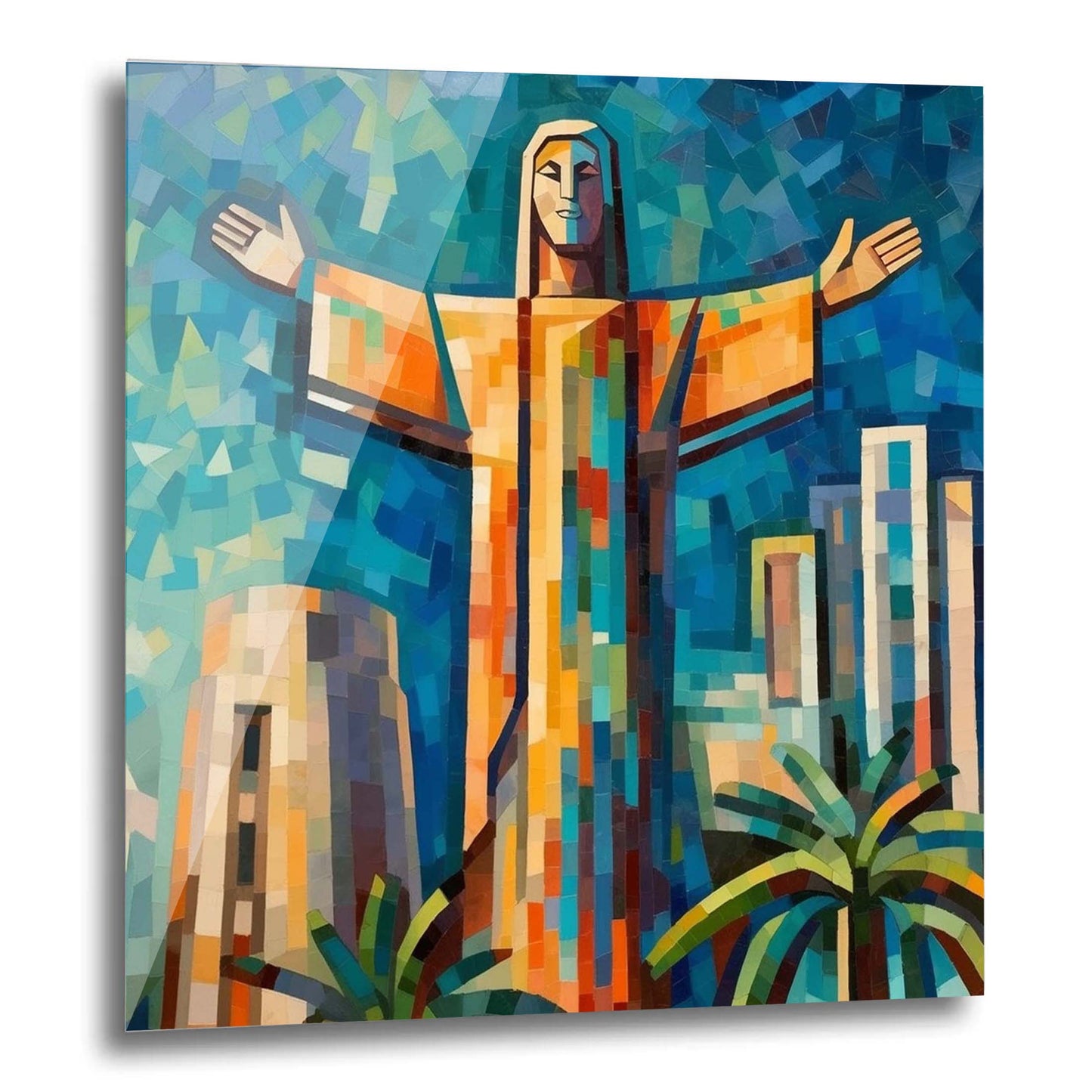 Rio de Janeiro Christus Statue - Wandbild in der Stilrichtung des Expressionismus