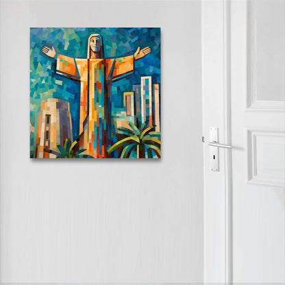 Rio de Janeiro Christus Statue - Wandbild in der Stilrichtung des Expressionismus